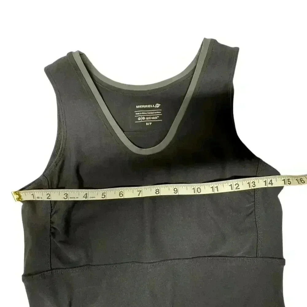 Merrell Charcoal Cayley Opti-Wick Athetic Tank Top Size Small Petite NWOT - Picture 3 of 9